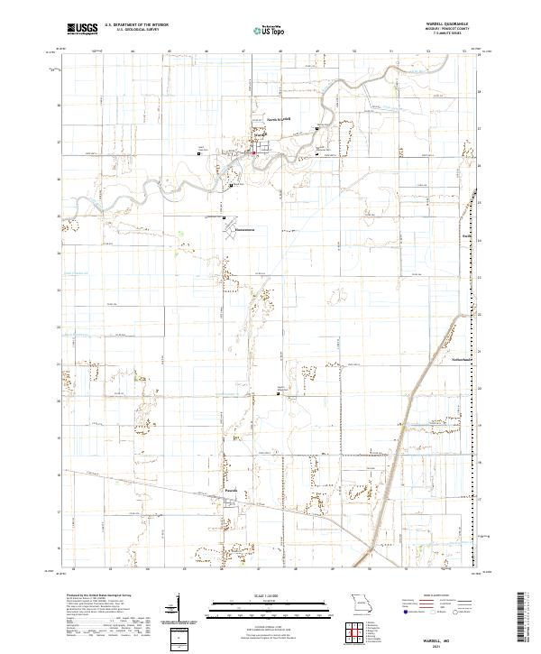Wardell, MO — USGS 7.5-minute topo (2021)