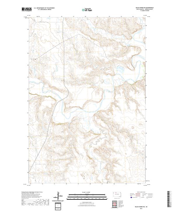 Black Horse NE, SD — USGS 7.5-minute topo (2021)