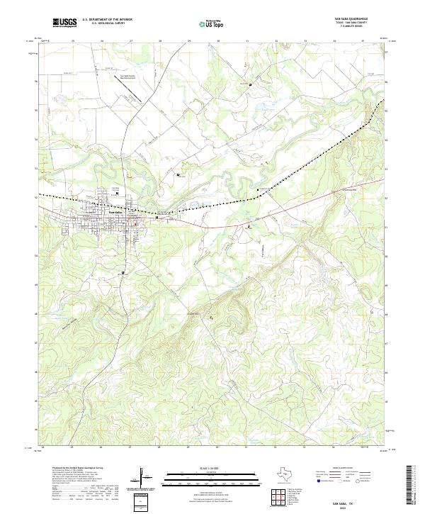 San Saba, TX — USGS 7.5-minute topo (2022)