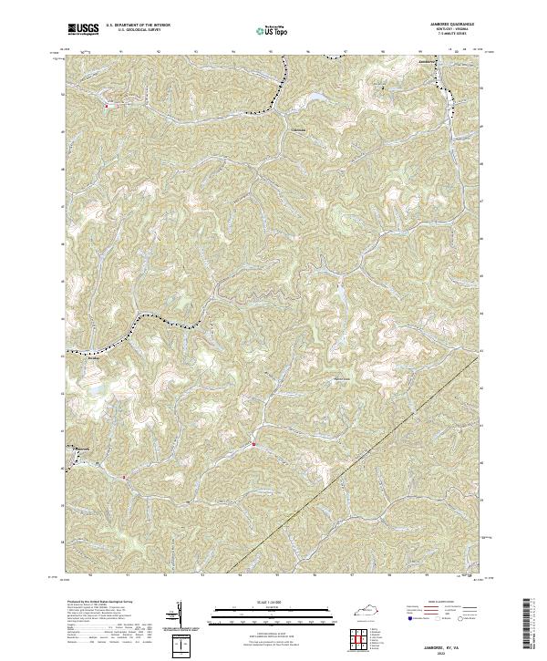 Jamboree, KY-VA — USGS 7.5-minute topo (2022)