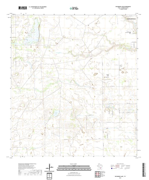 Escondido Lake, TX — USGS 7.5-minute topo (2022)