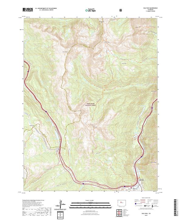 Vail Pass, CO — USGS 7.5-minute topo (2022)