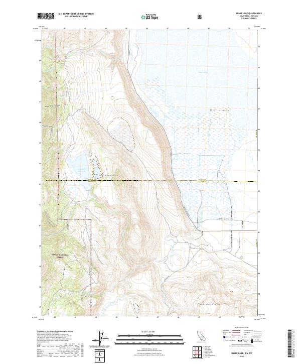 Snake Lake, CA-NV — USGS 7.5-minute topo (2022)
