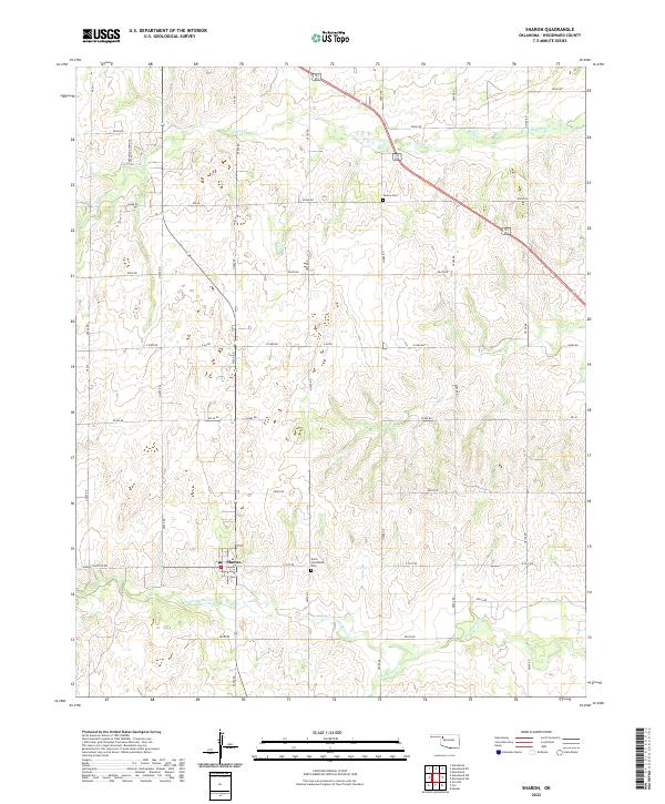 Sharon, OK — USGS 7.5-minute topo (2022)