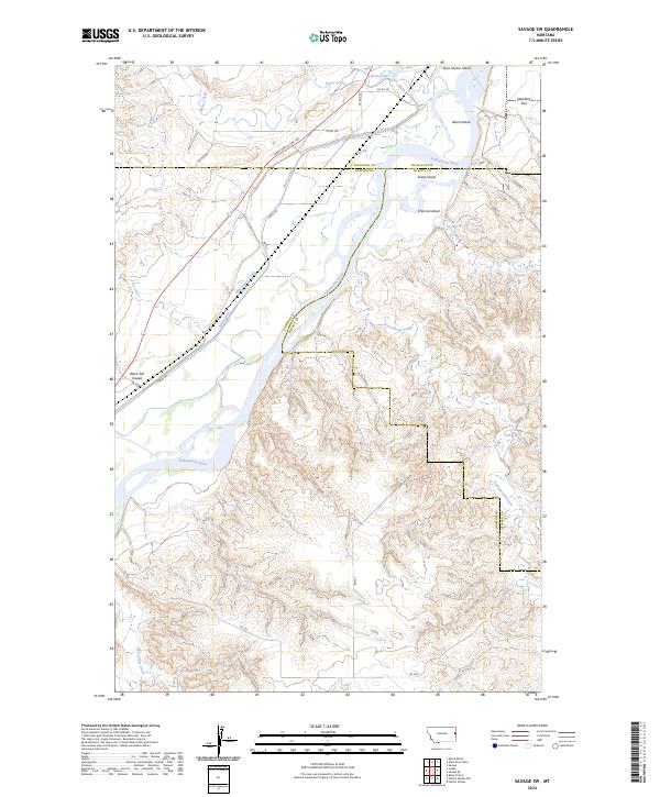 Savage SW, MT — USGS 7.5-minute topo (2024)