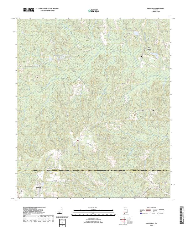 Sims Chapel, AL — USGS 7.5-minute topo (2024)