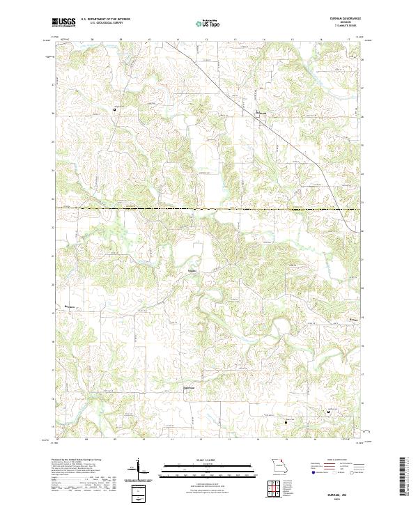 Durham, MO — USGS 7.5-minute topo (2021)