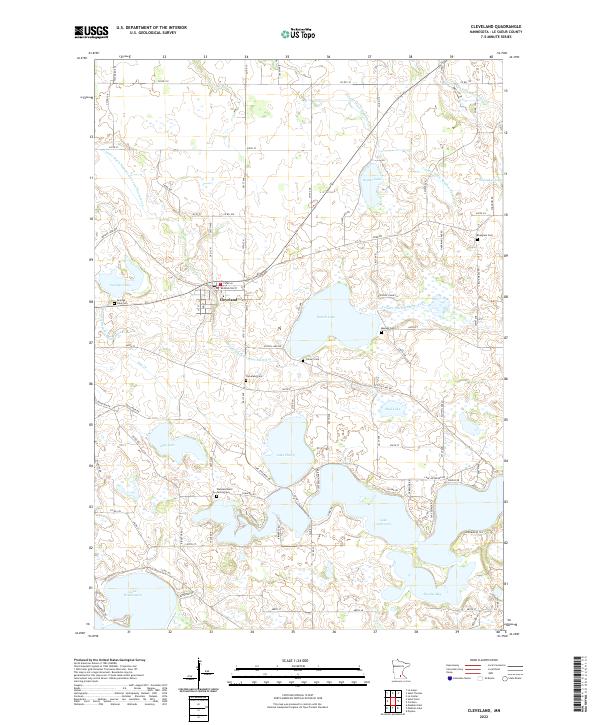 Cleveland, MN — USGS 7.5-minute topo (2022)