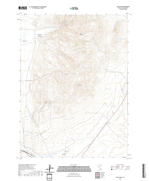 Oxley Peak, NV — USGS 7.5-minute topo (2021)