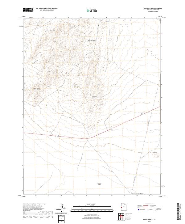 Buckskin Hills, UT — USGS 7.5-minute topo (2023)
