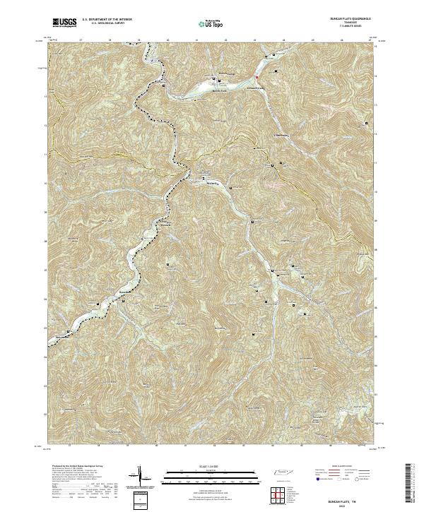Duncan Flats, TN — USGS 7.5-minute topo (2022)