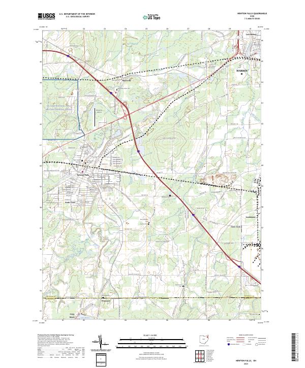 Newton Falls, OH — USGS 7.5-minute topo (2023)