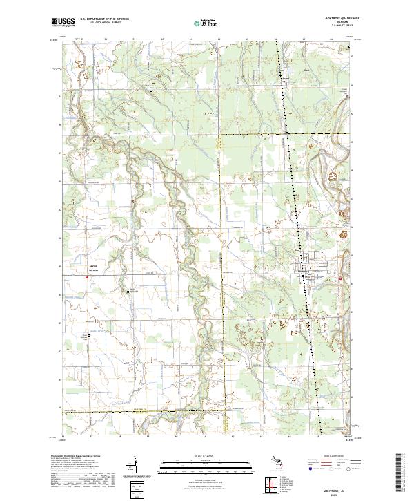 Montrose, MI — USGS 7.5-minute topo (2023)