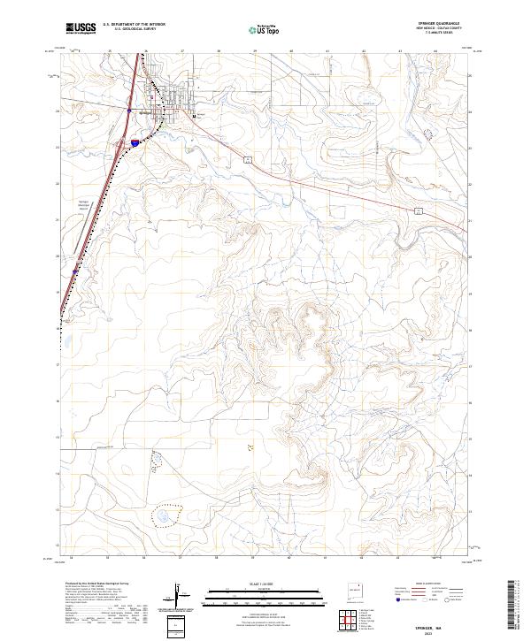 Springer, NM — USGS 7.5-minute topo (2023)