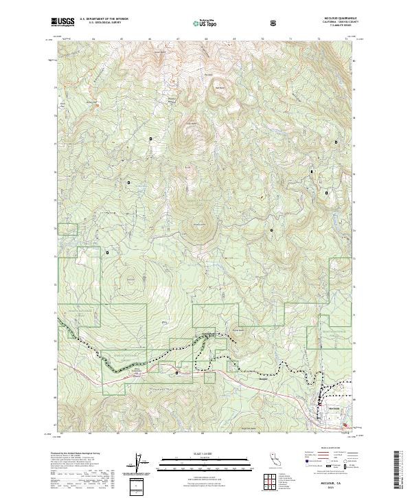 McCloud, CA — USGS 7.5-minute topo (2023)