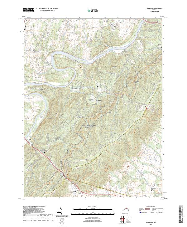 Ashby Gap, VA — USGS 7.5-minute topo (2022)