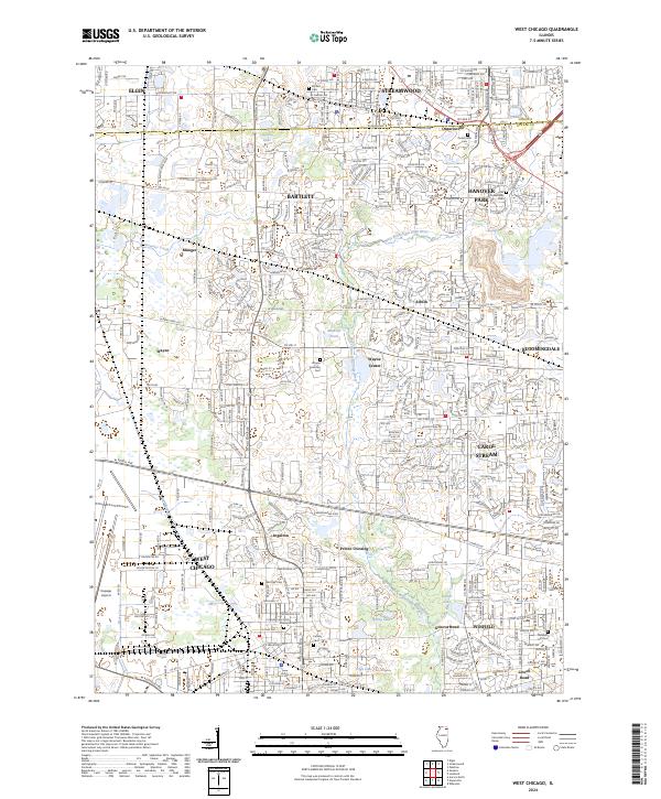 West Chicago, IL — USGS 7.5-minute topo (2024)