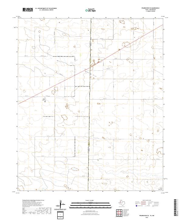 Prairieview SE, TX-NM — USGS 7.5-minute topo (2022)