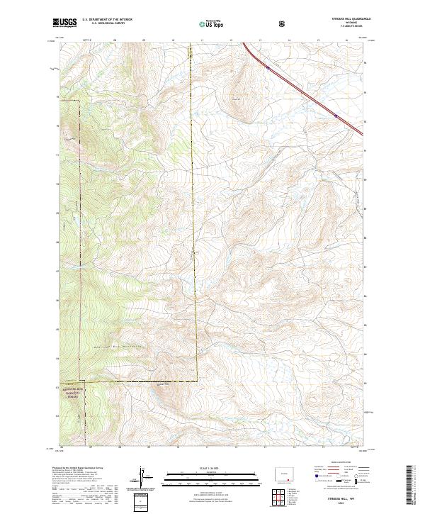 Strouss Hill, WY — USGS 7.5-minute topo (2021)