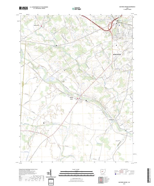 Milford Center, OH — USGS 7.5-minute topo (2023)