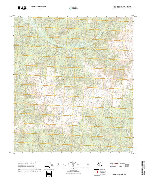 Mount Hayes D-1 NE, AK — USGS 7.5-minute topo (2024)