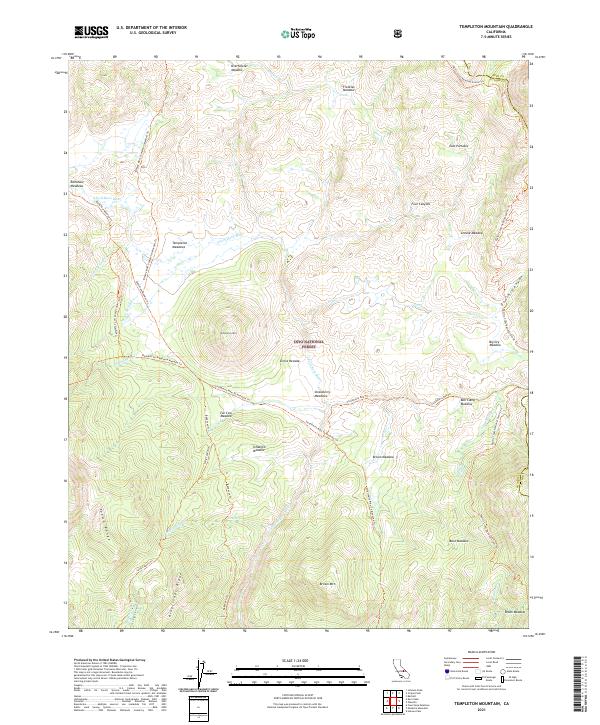 Templeton Mountain, CA — USGS 7.5-minute topo (2021)