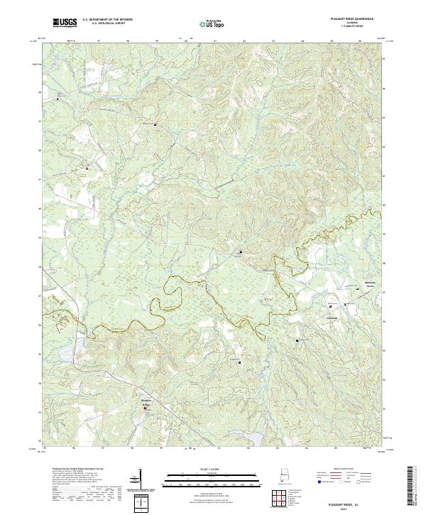 Pleasant Ridge, AL — USGS 7.5-minute topo (2024)