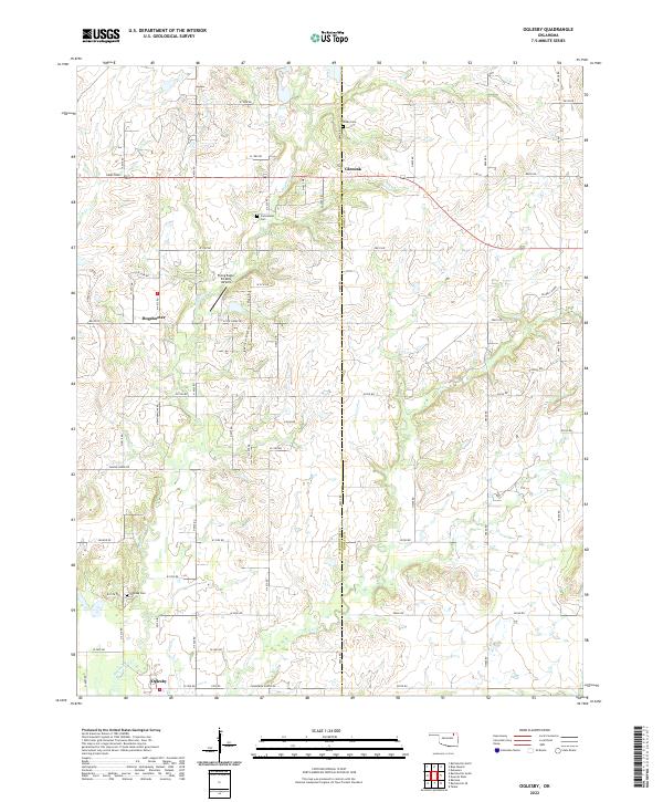 Oglesby, OK — USGS 7.5-minute topo (2022)