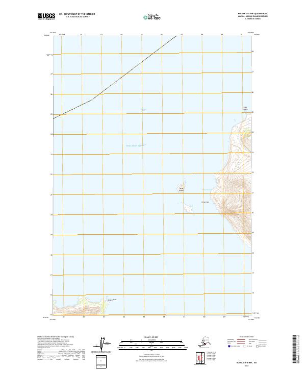 Kodiak D-5 NW, AK — USGS 7.5-minute topo (2021)