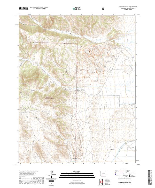 Twin Mountains SE, CO — USGS 7.5-minute topo (2022)