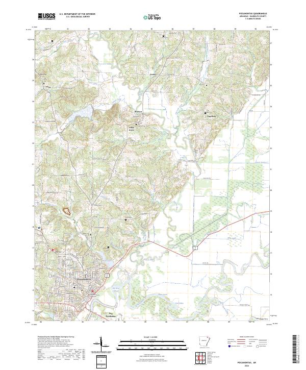 Pocahontas, AR — USGS 7.5-minute topo (2024)