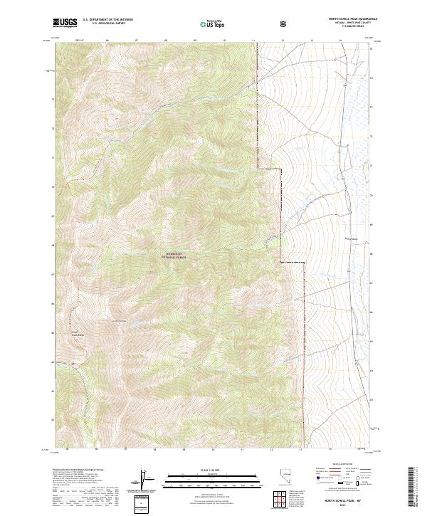 North Schell Peak, NV — USGS 7.5-minute topo (2021)