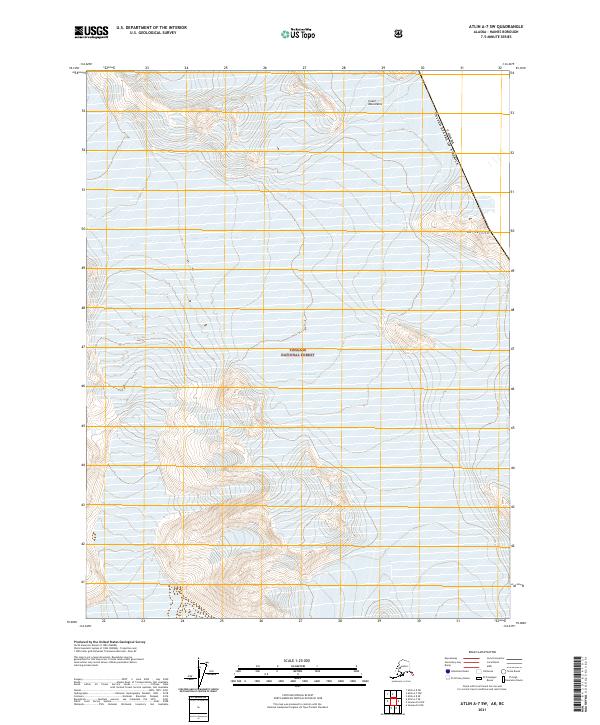 Atlin A-7 SW, AK-BC — USGS 7.5-minute topo (2021)