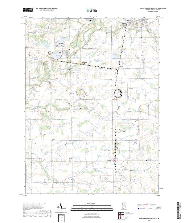 North Manchester South, IN — USGS 7.5-minute topo (2022)