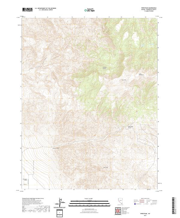 Piper Peak, NV — USGS 7.5-minute topo (2021)