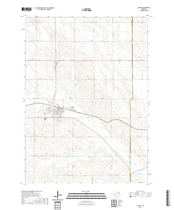 Laurel, NE — USGS 7.5-minute topo (2021)