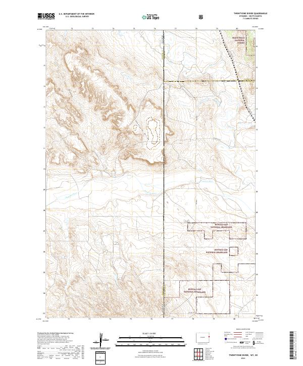 Twentyone Divide, WY-SD — USGS 7.5-minute topo (2021)