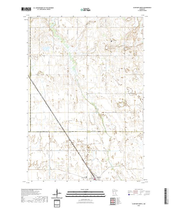 Clontarf North, MN — USGS 7.5-minute topo (2022)