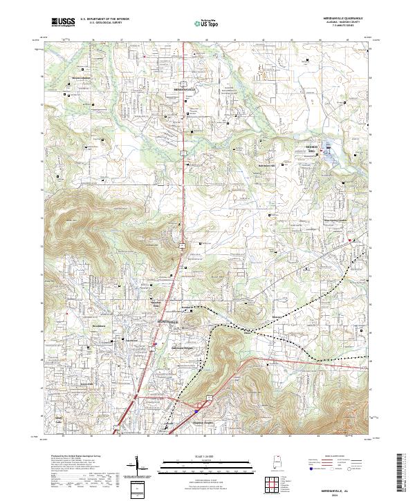 Meridianville, AL — USGS 7.5-minute topo (2024)