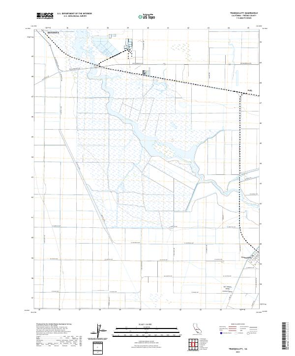 Tranquillity, CA — USGS 7.5-minute topo (2021)