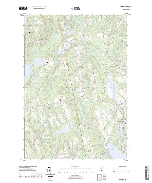 Corinna, ME — USGS 7.5-minute topo (2024)