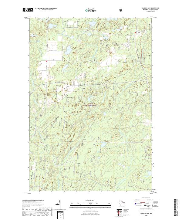 Shadow Lake, WI — USGS 7.5-minute topo (2022)