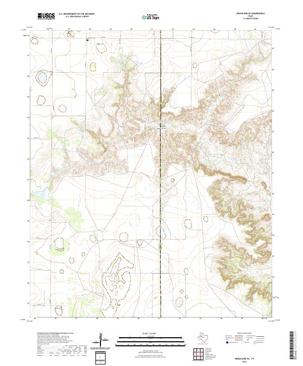 Grassland SE, TX — USGS 7.5-minute topo (2022)