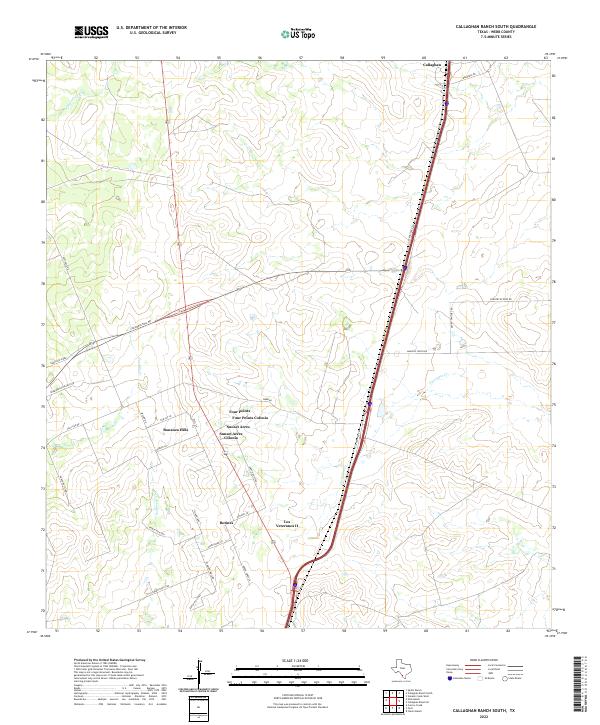 Callaghan Ranch South, TX — USGS 7.5-minute topo (2022)