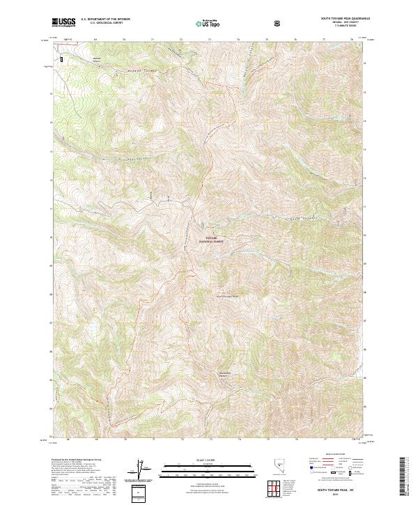 South Toiyabe Peak, NV — USGS 7.5-minute topo (2021)