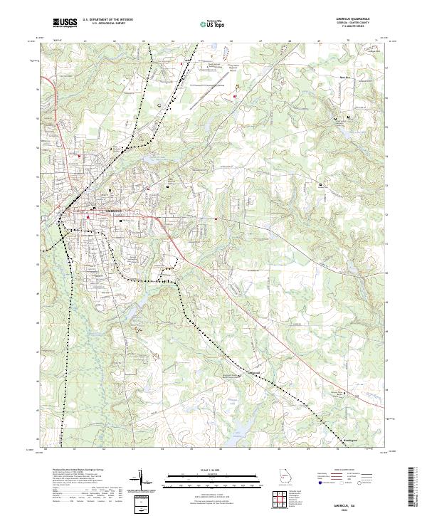 Americus, GA — USGS 7.5-minute topo (2024)
