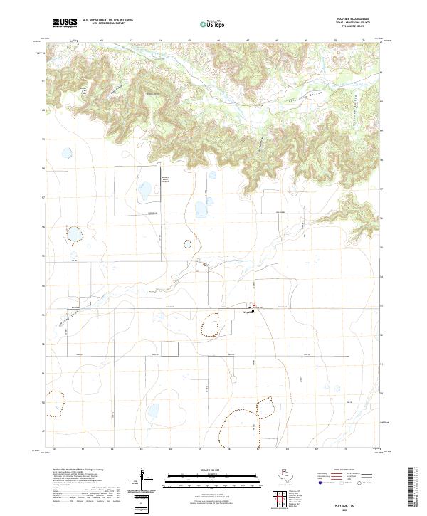 Wayside, TX — USGS 7.5-minute topo (2022)