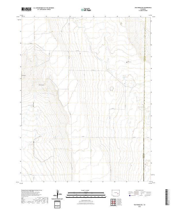 The Pinnacles, CO — USGS 7.5-minute topo (2022)