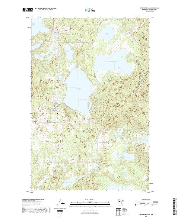 Strawberry Lake, MN — USGS 7.5-minute topo (2022)