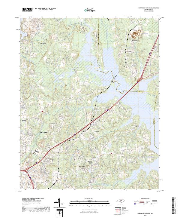 Northeast Durham, NC — USGS 7.5-minute topo (2022)
